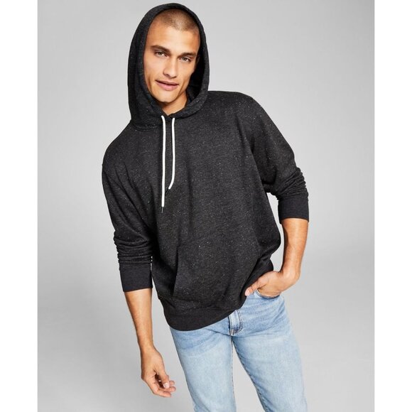 AND NOW THIS Mens Pullover Drawstring Hoodie Speckled Black, Size S, NWT - Picture 1 of 5